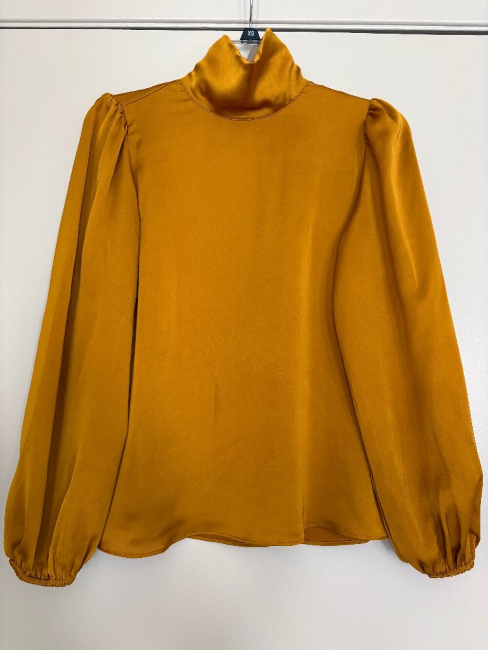 Ann Taylor Factory Mock Turtleneck Blouse — Mustard Gold — Size XSP